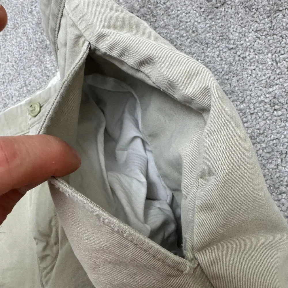 J.Crew Essential Chino Pants Mens 36W Khaki Tan Cotton Straight Leg Casual